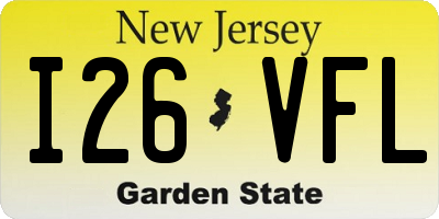 NJ license plate I26VFL