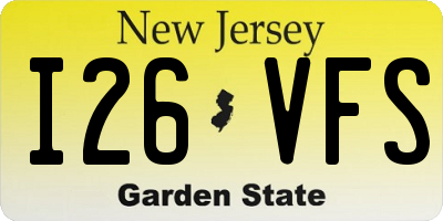 NJ license plate I26VFS