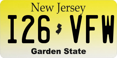 NJ license plate I26VFW