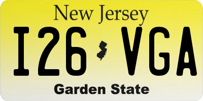 NJ license plate I26VGA