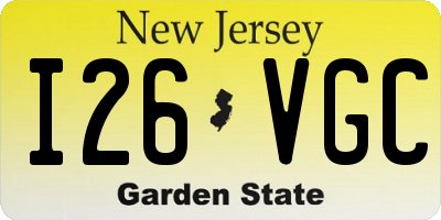 NJ license plate I26VGC
