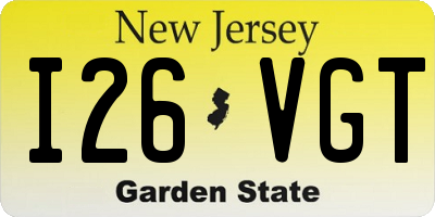 NJ license plate I26VGT