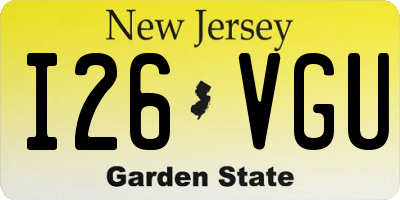 NJ license plate I26VGU