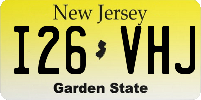 NJ license plate I26VHJ