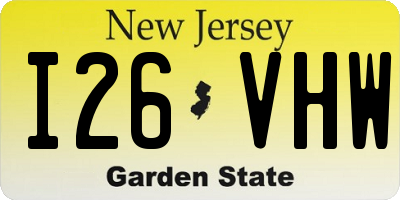 NJ license plate I26VHW