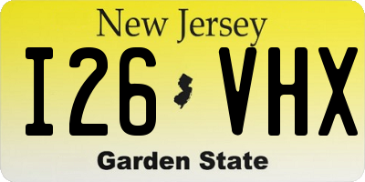 NJ license plate I26VHX