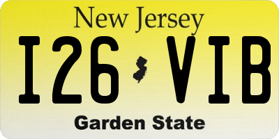 NJ license plate I26VIB