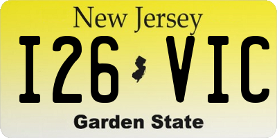 NJ license plate I26VIC