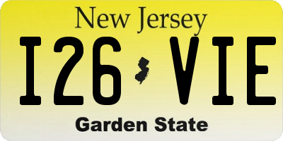 NJ license plate I26VIE