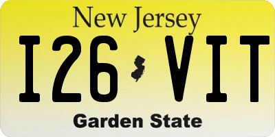 NJ license plate I26VIT