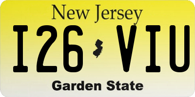 NJ license plate I26VIU
