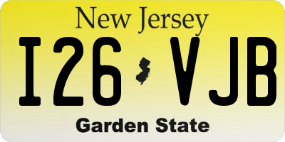 NJ license plate I26VJB