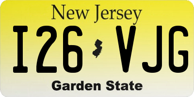 NJ license plate I26VJG