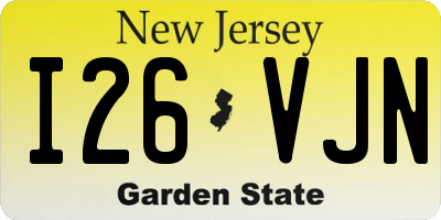 NJ license plate I26VJN