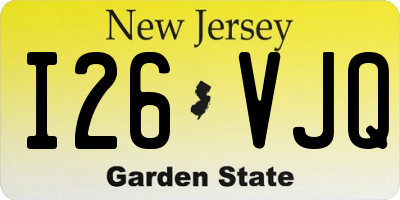NJ license plate I26VJQ