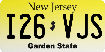 NJ license plate I26VJS