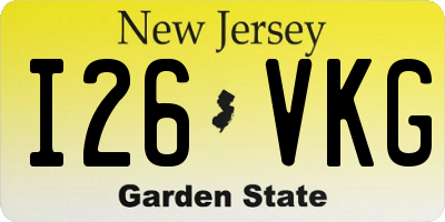 NJ license plate I26VKG