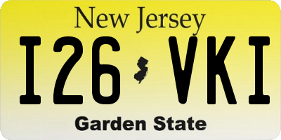 NJ license plate I26VKI