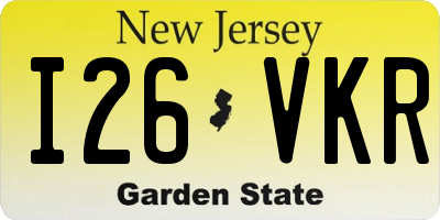 NJ license plate I26VKR