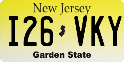 NJ license plate I26VKY