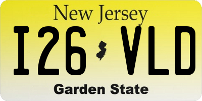 NJ license plate I26VLD