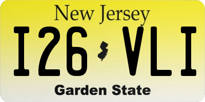 NJ license plate I26VLI