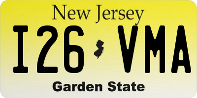NJ license plate I26VMA
