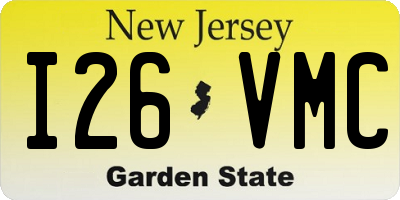 NJ license plate I26VMC
