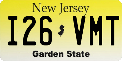 NJ license plate I26VMT