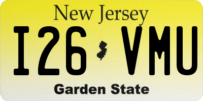 NJ license plate I26VMU