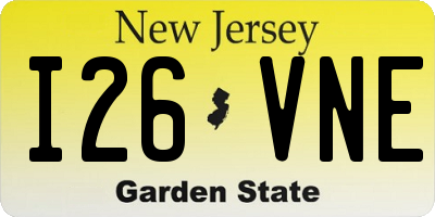 NJ license plate I26VNE