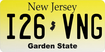 NJ license plate I26VNG