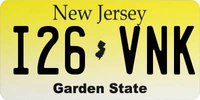NJ license plate I26VNK