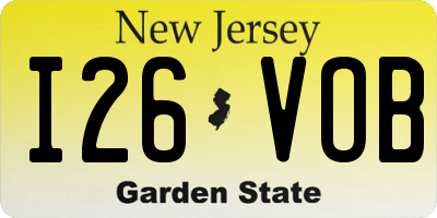 NJ license plate I26VOB