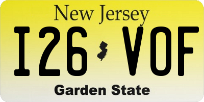 NJ license plate I26VOF