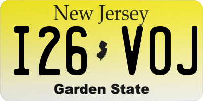 NJ license plate I26VOJ