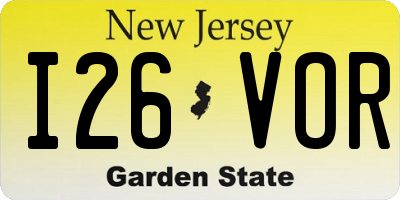 NJ license plate I26VOR