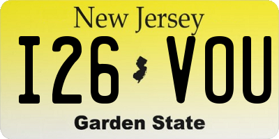 NJ license plate I26VOU