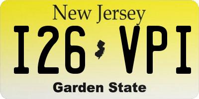 NJ license plate I26VPI