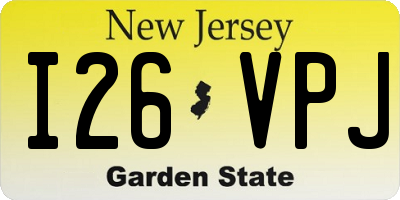 NJ license plate I26VPJ