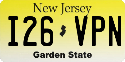NJ license plate I26VPN
