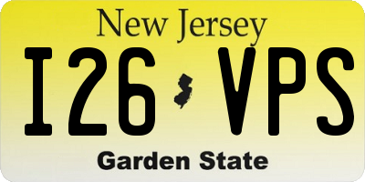 NJ license plate I26VPS
