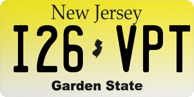 NJ license plate I26VPT