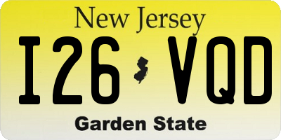 NJ license plate I26VQD