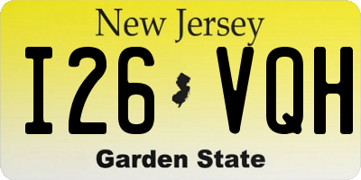 NJ license plate I26VQH