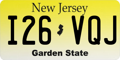 NJ license plate I26VQJ