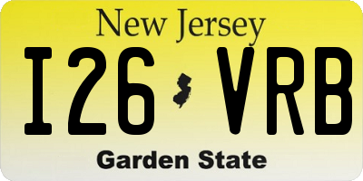 NJ license plate I26VRB