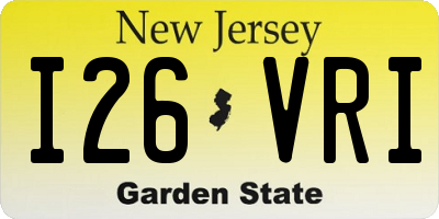 NJ license plate I26VRI