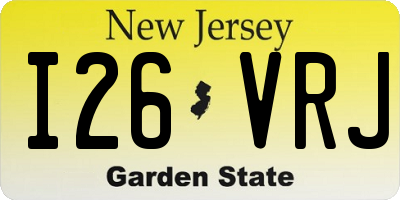 NJ license plate I26VRJ