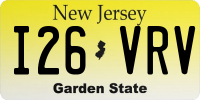 NJ license plate I26VRV
